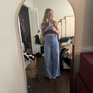 Ghanda Women's High Rise Light Blue Jeans